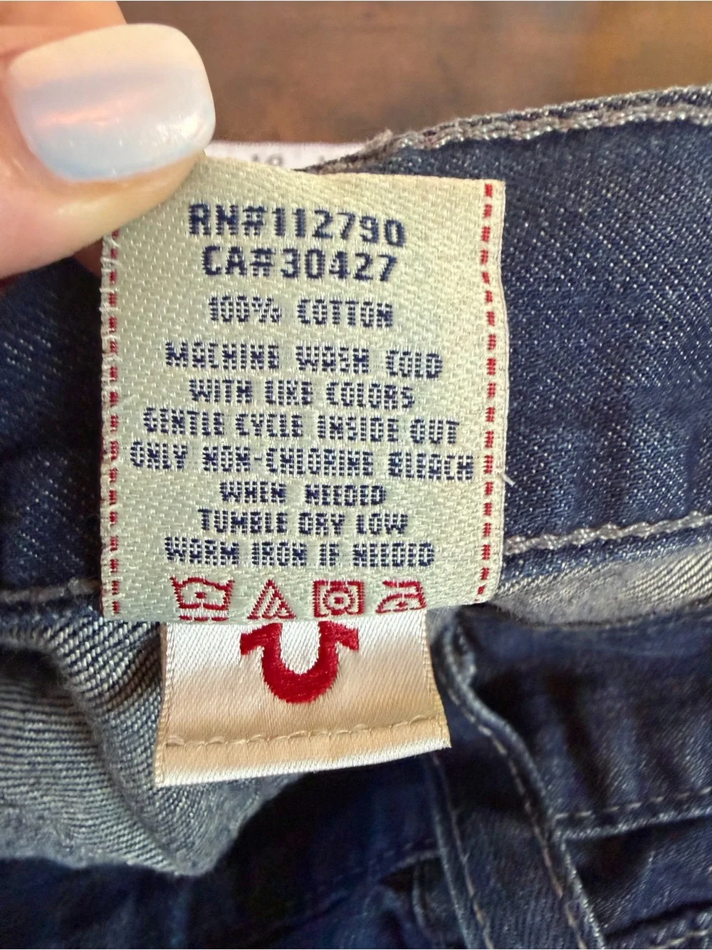 True Religion Bobby Men’s Straight Leg Jeans Dark Wash Hemmed 26.5” Inseam